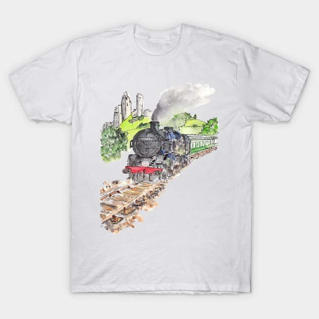 Steam Power. Locomotive train T-Shirt by Marjansart 